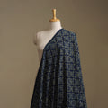 Navy - Kutch Hand Block Ajrakh Print Natural Dyed Cotton Fabric 08