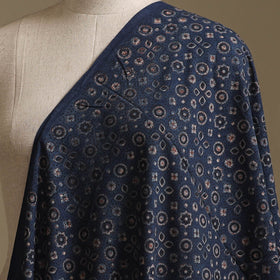 Blue - Kutch Hand Block Ajrakh Print Natural Dyed Cotton Fabric 07