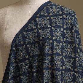 Navy - Kutch Hand Block Ajrakh Print Natural Dyed Cotton Fabric 08