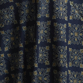 Navy - Kutch Hand Block Ajrakh Print Natural Dyed Cotton Fabric 08