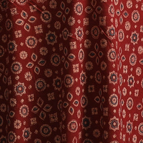 Red - Kutch Hand Block Ajrakh Print Natural Dyed Cotton Fabric 09