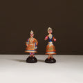 Thanjavur Thalaiyatti Bommai Handpainted Bobble Head Raja Rani Dancing Doll 14