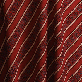Red - Kutch Hand Block Ajrakh Print Natural Dyed Cotton Fabric 10