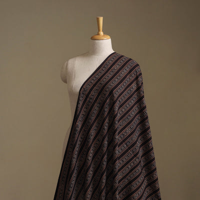 Black - Kutch Hand Block Ajrakh Print Natural Dyed Cotton Fabric 11