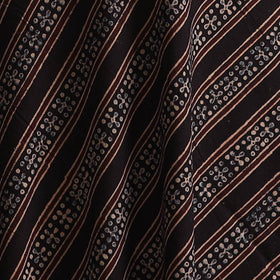 Black - Kutch Hand Block Ajrakh Print Natural Dyed Cotton Fabric 11