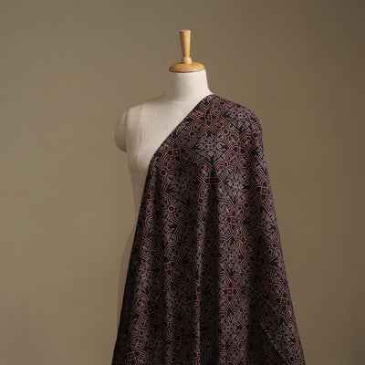 Maroon - Kutch Hand Block Ajrakh Print Natural Dyed Cotton Fabric 13