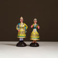 Thanjavur Thalaiyatti Bommai Handpainted Bobble Head Raja Rani Dancing Doll 17