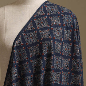 Kutch Hand Block Ajrakh Print Natural Dyed Cotton Fabric 16