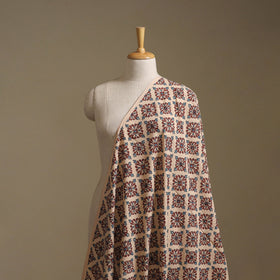 Beige - Kutch Hand Block Ajrakh Print Natural Dyed Cotton Fabric 17