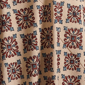 Beige - Kutch Hand Block Ajrakh Print Natural Dyed Cotton Fabric 17