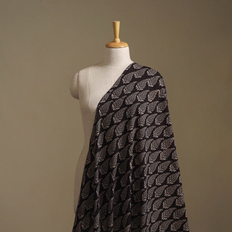 Black - Kutch Hand Block Ajrakh Print Natural Dyed Cotton Fabric 19