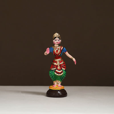 Thanjavur Thalaiyatti Bommai Handpainted Bobble Head Bharatanatyam Dancing Doll 06