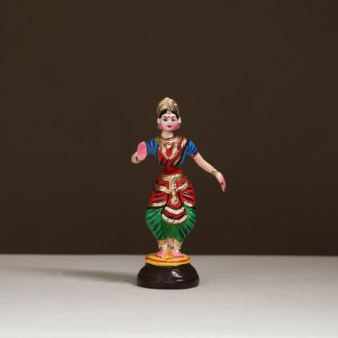 Thanjavur Thalaiyatti Bommai Handpainted Bobble Head Bharatanatyam Dancing Doll 06