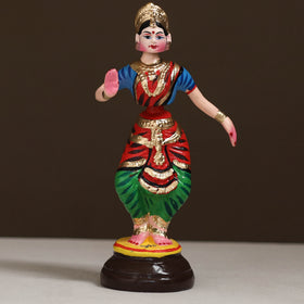 Thanjavur Thalaiyatti Bommai Handpainted Bobble Head Bharatanatyam Dancing Doll 06
