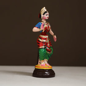 Thanjavur Thalaiyatti Bommai Handpainted Bobble Head Bharatanatyam Dancing Doll 06