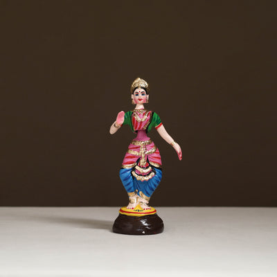 Thanjavur Thalaiyatti Bommai Handpainted Bobble Head Bharatanatyam Dancing Doll 07