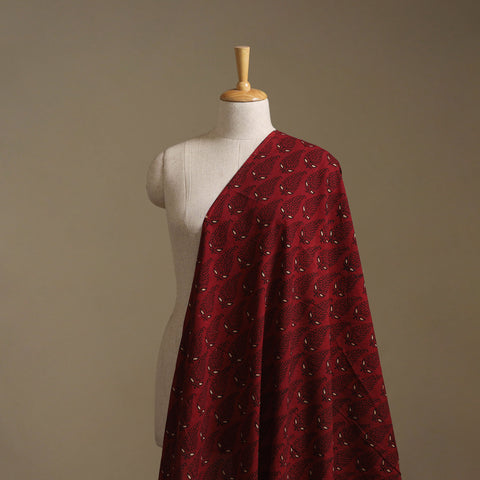 Red - Kutch Hand Block Ajrakh Print Natural Dyed Cotton Fabric 22