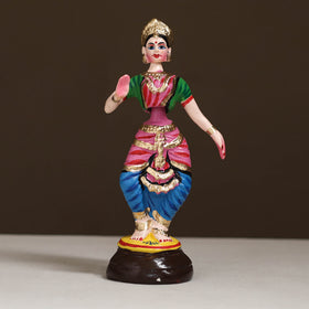 Thanjavur Thalaiyatti Bommai Handpainted Bobble Head Bharatanatyam Dancing Doll 07