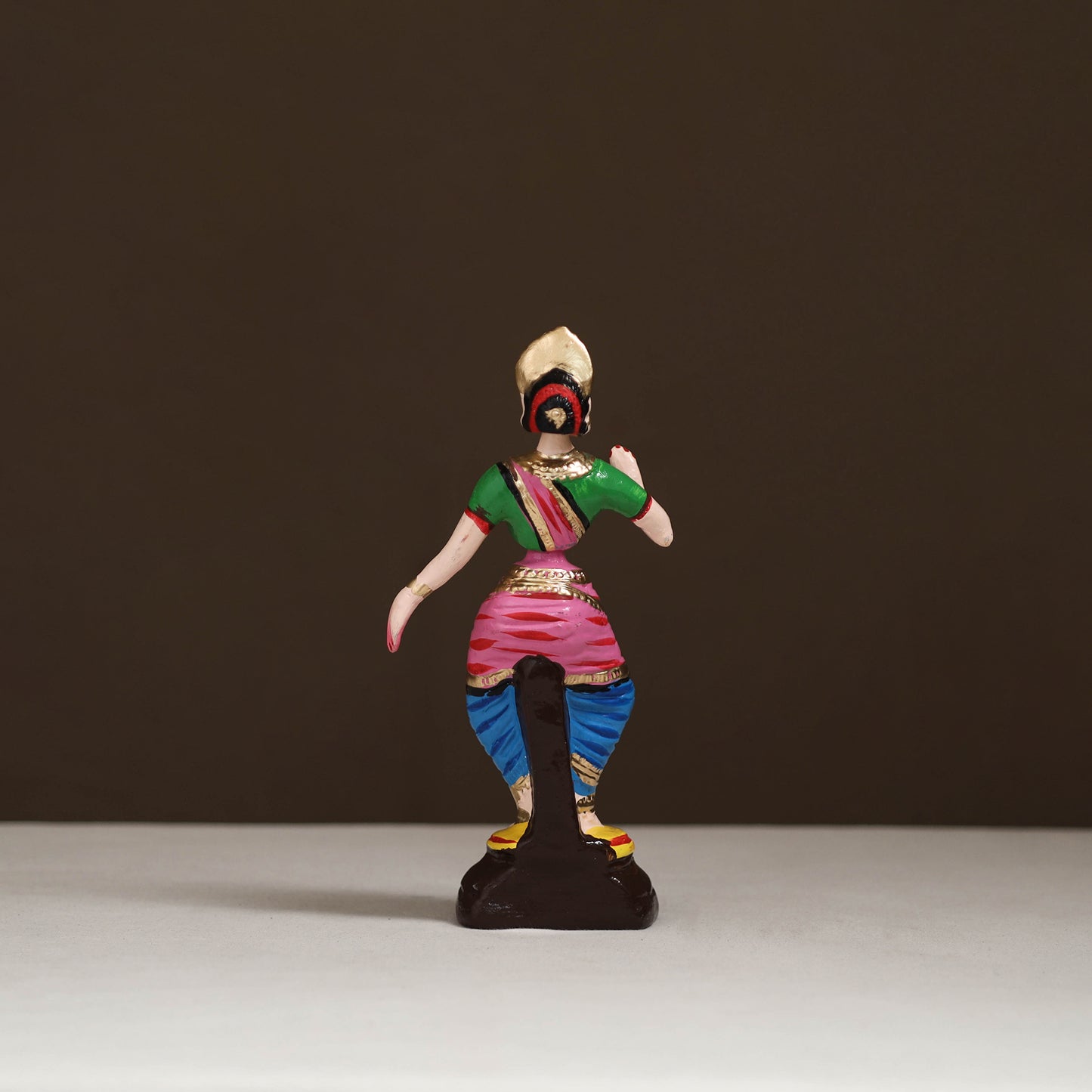 Thanjavur Thalaiyatti Bommai Handpainted Bobble Head Bharatanatyam Dancing Doll 07