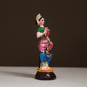 Thanjavur Thalaiyatti Bommai Handpainted Bobble Head Bharatanatyam Dancing Doll 07