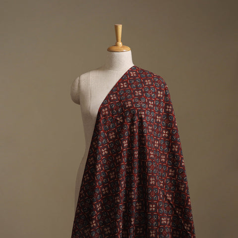 Brown - Kutch Hand Block Ajrakh Print Natural Dyed Cotton Fabric 31