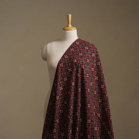 Brown - Kutch Hand Block Ajrakh Print Natural Dyed Cotton Fabric 31