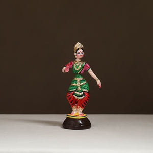 Multicolor - Thanjavur Thalaiyatti Bommai Handpainted Bobble Head Bharatanatyam Dancing Doll 08
