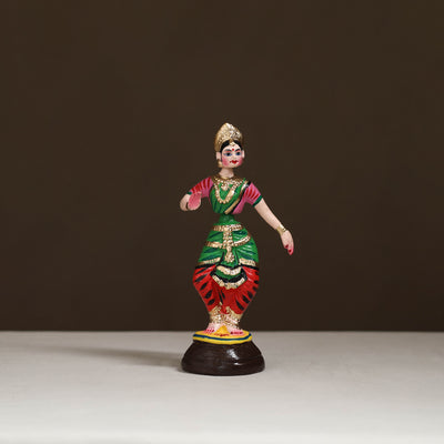 Thanjavur Thalaiyatti Bommai Handpainted Bobble Head Bharatanatyam Dancing Doll 08