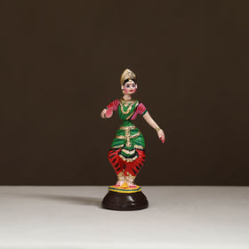 Thanjavur Thalaiyatti Bommai Handpainted Bobble Head Bharatanatyam Dancing Doll 08