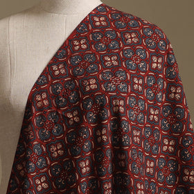 Brown - Kutch Hand Block Ajrakh Print Natural Dyed Cotton Fabric 31