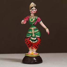 Thanjavur Thalaiyatti Bommai Handpainted Bobble Head Bharatanatyam Dancing Doll 08