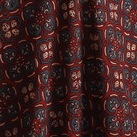 Brown - Kutch Hand Block Ajrakh Print Natural Dyed Cotton Fabric 31