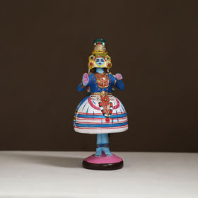 Thanjavur Thalaiyatti Bommai Handpainted Bobble Head Kathakali Dancing Doll 09