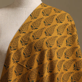 Yellow - Kutch Hand Block Ajrakh Print Natural Dyed Cotton Fabric 23