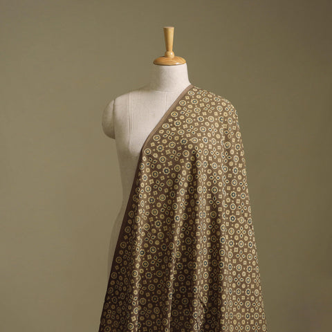Beige - Kutch Hand Block Ajrakh Print Natural Dyed Cotton Fabric 24