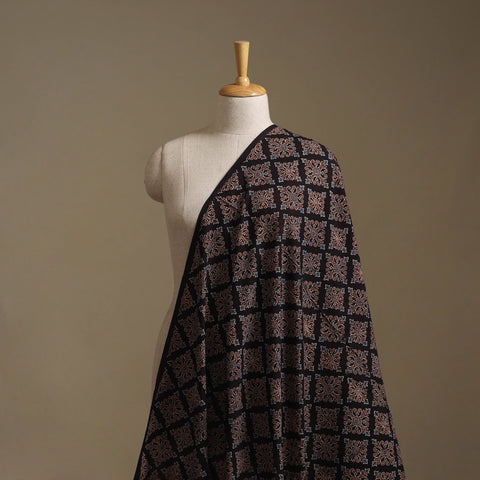 Black - Kutch Hand Block Ajrakh Print Natural Dyed Cotton Fabric 25