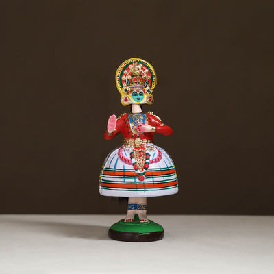 Thanjavur Thalaiyatti Bommai Handpainted Bobble Head Kathakali Dancing Doll 10
