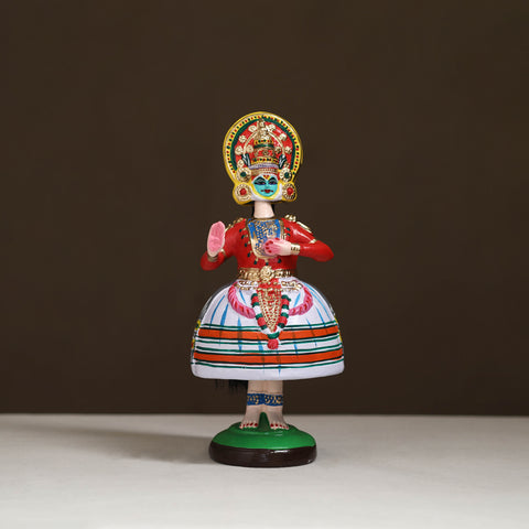 Thanjavur Thalaiyatti Bommai Handpainted Bobble Head Kathakali Dancing Doll 10