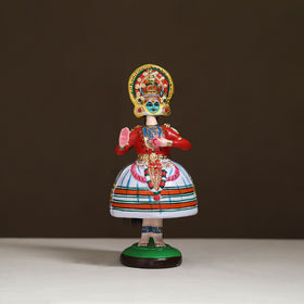 Thanjavur Thalaiyatti Bommai Handpainted Bobble Head Kathakali Dancing Doll 10