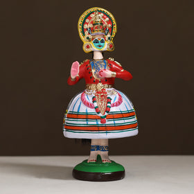 Thanjavur Thalaiyatti Bommai Handpainted Bobble Head Kathakali Dancing Doll 10