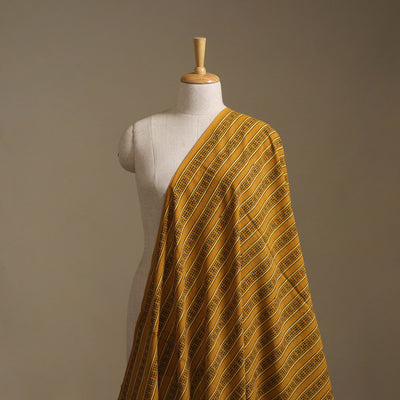Yellow - Kutch Hand Block Ajrakh Print Natural Dyed Cotton Fabric 28