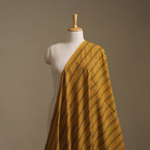 Yellow - Kutch Hand Block Ajrakh Print Natural Dyed Cotton Fabric 28