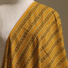 Yellow - Kutch Hand Block Ajrakh Print Natural Dyed Cotton Fabric 28
