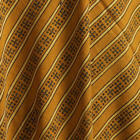 Yellow - Kutch Hand Block Ajrakh Print Natural Dyed Cotton Fabric 28