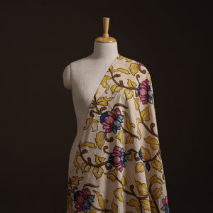 Beige - Kalamkari Printed Cotton Fabric 24