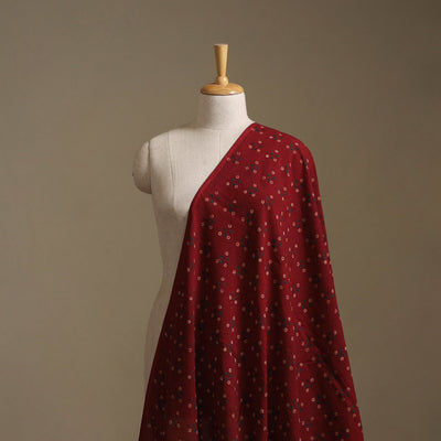 Red - Kutch Hand Block Ajrakh Print Natural Dyed Cotton Fabric 30