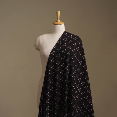 Black - Kutch Hand Block Ajrakh Print Natural Dyed Cotton Fabric 32