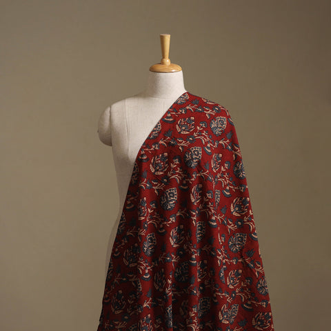 Maroon - Kutch Hand Block Ajrakh Print Natural Dyed Cotton Fabric 33