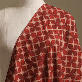 Red - Kutch Hand Block Ajrakh Print Natural Dyed Cotton Fabric 34