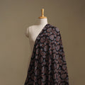 Black - Kutch Hand Block Ajrakh Print Natural Dyed Cotton Fabric 35